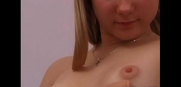  Foxy blonde lady Symbia is gently rubbing her juice cooter